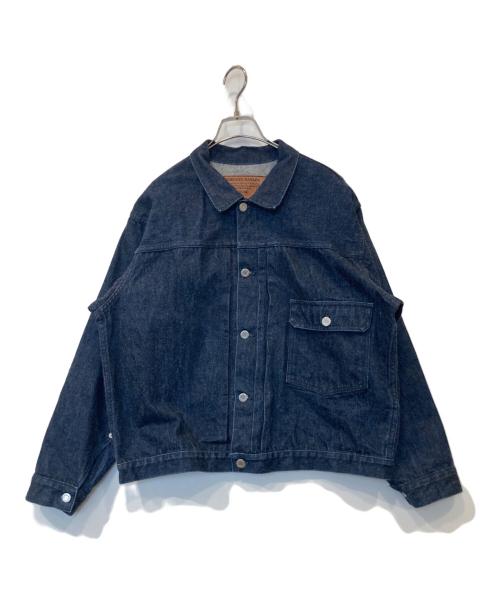 noritake harada（ノリタケ ハラダ）noritake harada (ノリタケ ハラダ) Denim Pleated Jacket デニム プリーツド ジャケット インディゴ サイズ:46EXTRAの古着・服飾アイテム