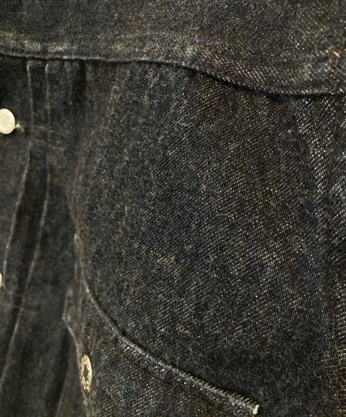 noritake harada（ノリタケ ハラダ）noritake harada (ノリタケ ハラダ) Denim Pleated Jacket デニム プリーツド ジャケット インディゴ サイズ:46EXTRAの古着・服飾アイテム