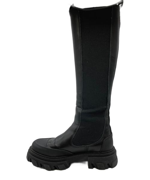 GANNI（ガニー）GANNI (ガニー) High Chelsea Boot Black Stitch（ハイチェルシーブーツ ブラックステッチ）　S1922 ブラック サイズ:38の古着・服飾アイテム