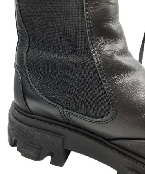 GANNI（ガニー）GANNI (ガニー) High Chelsea Boot Black Stitch（ハイチェルシーブーツ ブラックステッチ）　S1922 ブラック サイズ:38の古着・服飾アイテム