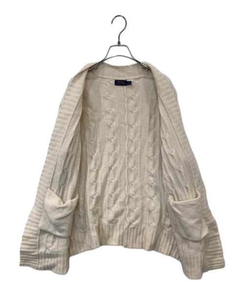 POLO RALPH LAUREN（ポロ・ラルフローレン）POLO RALPH LAUREN (ポロ・ラルフローレン) カシミヤ混ケーブルニットカーディガン アイボリー サイズ:Sの古着・服飾アイテム