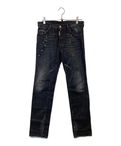 DSQUARED2（ディースクエアード）DSQUARED2 (ディースクエアード) 加工デニムパンツ　S71LB0125 S30400 ブラック サイズ:44の古着・服飾アイテム