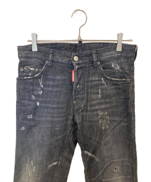DSQUARED2（ディースクエアード）DSQUARED2 (ディースクエアード) 加工デニムパンツ　S71LB0125 S30400 ブラック サイズ:44の古着・服飾アイテム