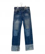 LEVI'S VINTAGE CLOTHINGリーバイス ビンテージ クロージング）の古着「セルビッチリペアデニムパンツ 47501-0171」｜インディゴ