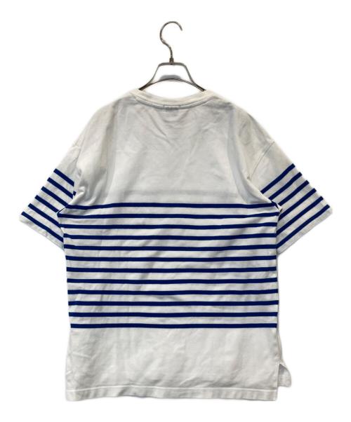 LACOSTE（ラコステ）LACOSTE (ラコステ) ボーダーTシャツ TH142PL ホワイト×ブルー サイズ:4の古着・服飾アイテム