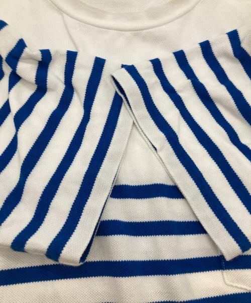 LACOSTE（ラコステ）LACOSTE (ラコステ) ボーダーTシャツ TH142PL ホワイト×ブルー サイズ:4の古着・服飾アイテム