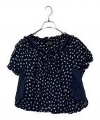COMME des GARCONS tricotコムデギャルソントリコ）の古着「ドットブラウス　TB-B023」｜ネイビー