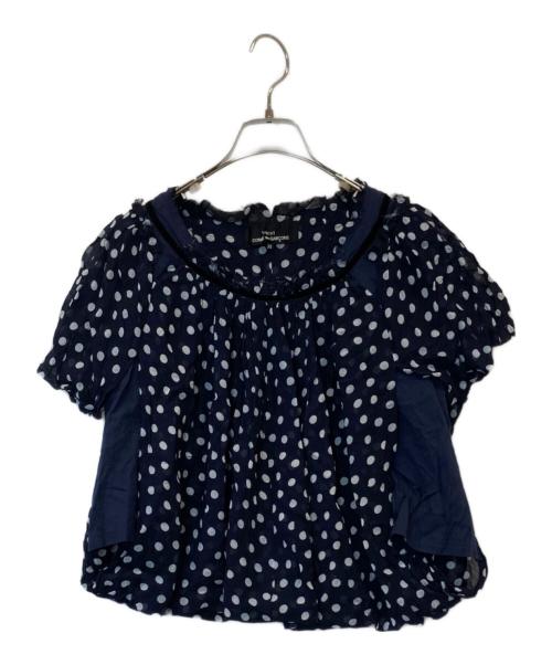 COMME des GARCONS tricot（コムデギャルソントリコ）COMME des GARCONS tricot (コムデギャルソントリコ) ドットブラウス　TB-B023 ネイビー サイズ:Mの古着・服飾アイテム