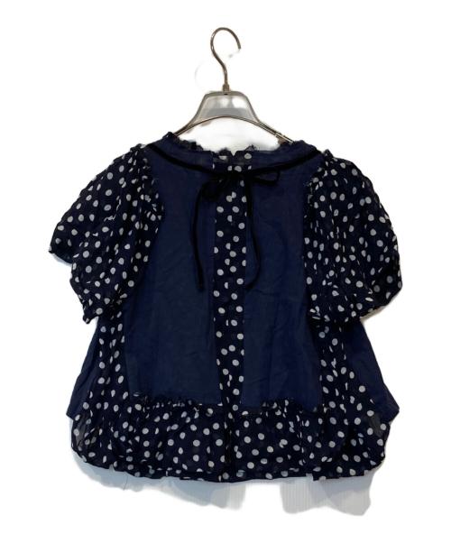 COMME des GARCONS tricot（コムデギャルソントリコ）COMME des GARCONS tricot (コムデギャルソントリコ) ドットブラウス　TB-B023 ネイビー サイズ:Mの古着・服飾アイテム
