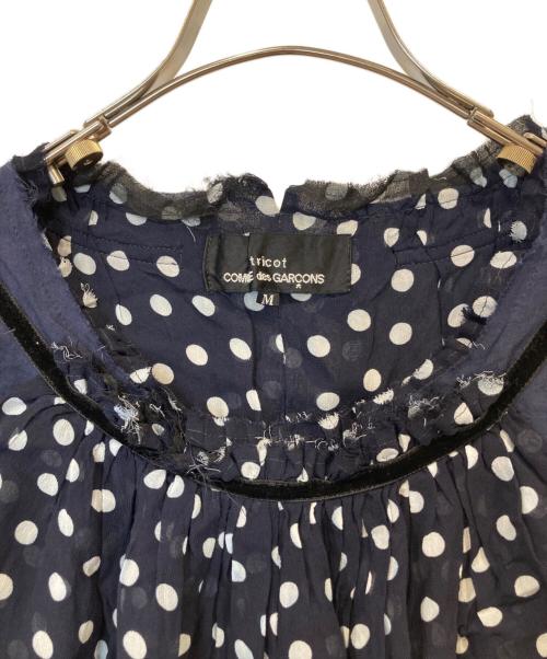 COMME des GARCONS tricot（コムデギャルソントリコ）COMME des GARCONS tricot (コムデギャルソントリコ) ドットブラウス　TB-B023 ネイビー サイズ:Mの古着・服飾アイテム