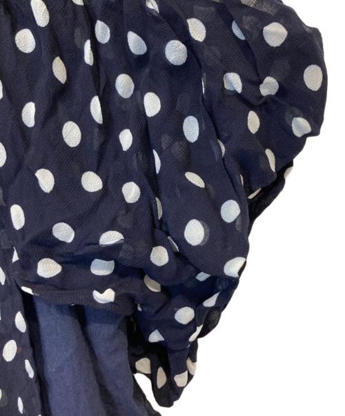 COMME des GARCONS tricot（コムデギャルソントリコ）COMME des GARCONS tricot (コムデギャルソントリコ) ドットブラウス　TB-B023 ネイビー サイズ:Mの古着・服飾アイテム