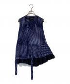COMME des GARCONS tricotコムデギャルソントリコ）の古着「ノースリードットブブラウス　TQ-B032」｜ネイビー