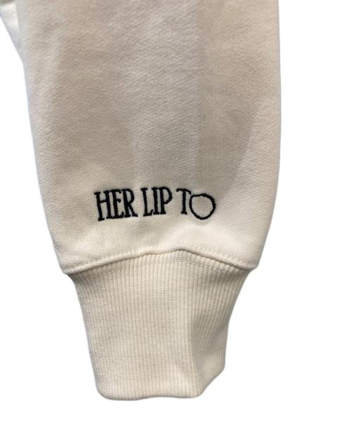 HER LIP TO（ハーリップトゥ）HER LIP TO (ハーリップトゥ) Lounge Drawstring Hoodie ラウンジ ドローストリング フーディー 1244410186 アイボリー サイズ:FREEの古着・服飾アイテム