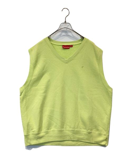 SUPREME（シュプリーム）SUPREME (シュプリーム) 23SS Sweatshirt Vest Vネックスウェットベスト ライムイエロー サイズ:Lの古着・服飾アイテム