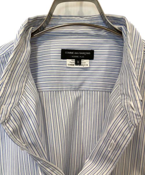 COMME des GARCONS HOMME PLUS（コムデギャルソンオムプリュス）COMME des GARCONS HOMME PLUS (コムデギャルソンオムプリュス) ベアブリック付ストライプシャツ　PE-B019 ブルー サイズ:Mの古着・服飾アイテム