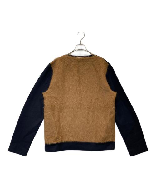MARNI（マルニ）MARNI (マルニ) ファーパネル切替スウェット ブラウン×ネイビー サイズ:48の古着・服飾アイテム