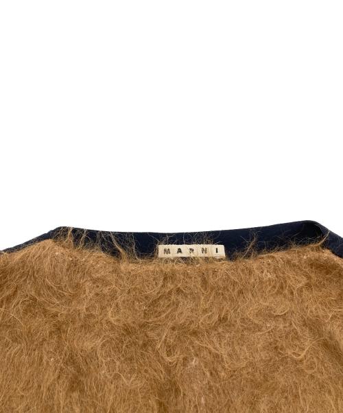 MARNI（マルニ）MARNI (マルニ) ファーパネル切替スウェット ブラウン×ネイビー サイズ:48の古着・服飾アイテム