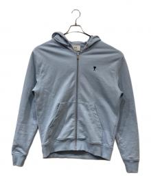 AMI PARIS（アミ パリス）の古着「AMI DE COEUR ジップ パーカー　HSW765.730」｜スカイブルー
