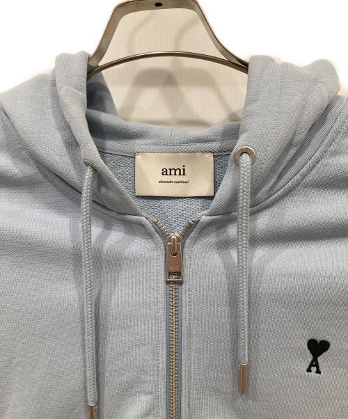 AMI PARIS（アミ パリス）AMI PARIS (アミ パリス) AMI DE COEUR ジップ パーカー　HSW765.730 スカイブルー サイズ:Lの古着・服飾アイテム