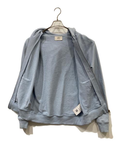 AMI PARIS（アミ パリス）AMI PARIS (アミ パリス) AMI DE COEUR ジップ パーカー　HSW765.730 スカイブルー サイズ:Lの古着・服飾アイテム