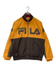 FILA（フィラ）の古着「ヘリテージ 撥水加工 ジップアップ ナイロンジャケット　FM9459」｜ブラウン×イエロー