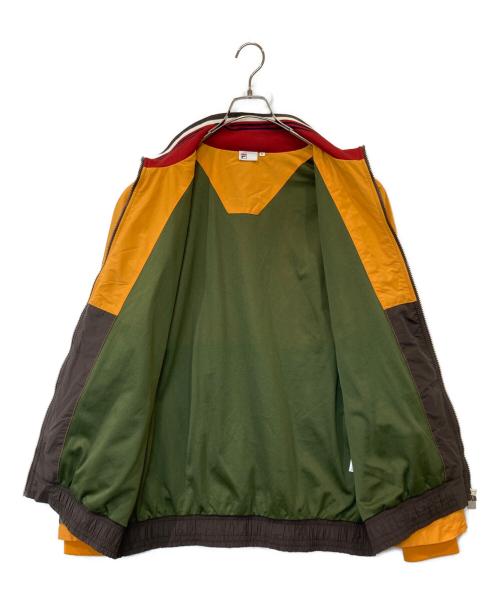 FILA（フィラ）FILA (フィラ) ヘリテージ 撥水加工 ジップアップ ナイロンジャケット　FM9459 ブラウン×イエロー サイズ:XLの古着・服飾アイテム
