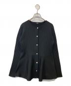 PLSTプラステ）の古着「ホールガーメント ぺプラム カーディガン」｜ブラック