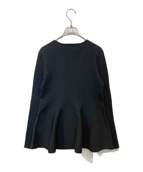 PLST（プラステ）PLST (プラステ) ホールガーメント ぺプラム カーディガン ブラック サイズ:Mの古着・服飾アイテム