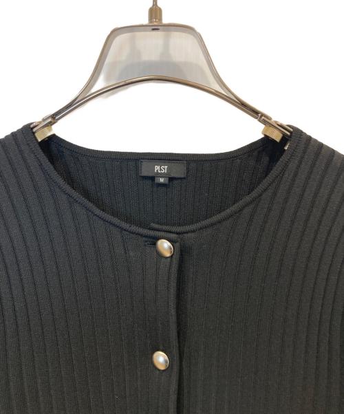 PLST（プラステ）PLST (プラステ) ホールガーメント ぺプラム カーディガン ブラック サイズ:Mの古着・服飾アイテム