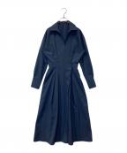 RONELロネル）の古着「カシュクールシャツドレス 9875-648-0005」｜ネイビー