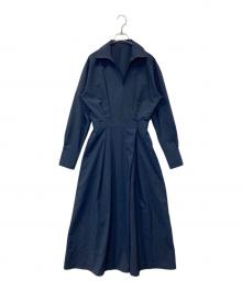 RONEL（ロネル）の古着「カシュクールシャツドレス 9875-648-0005」｜ネイビー