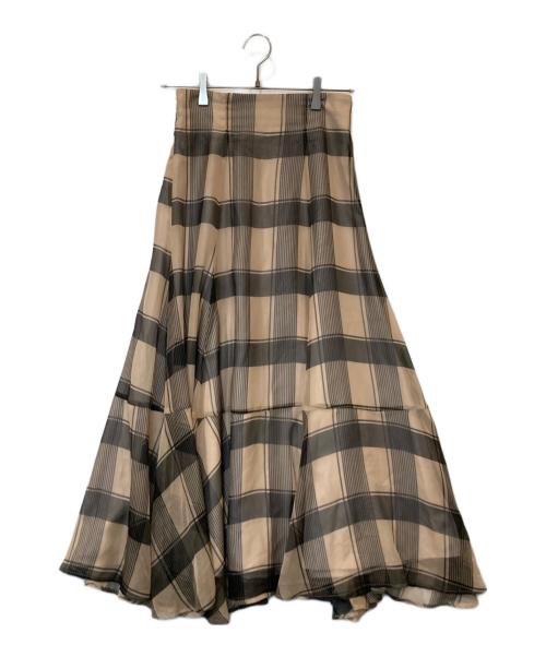 Rirandture（リランドチュール）Rirandture (リランドチュール) チェックオーガンスカート 81432250 ベージュ サイズ:1の古着・服飾アイテム