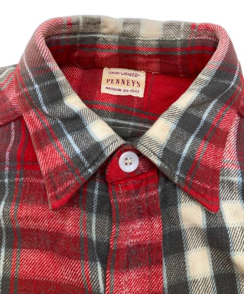 PENNEY’S（ペニーズ）PENNEY’S (ペニーズ) チェックシャツ レッド サイズ:Mの古着・服飾アイテム