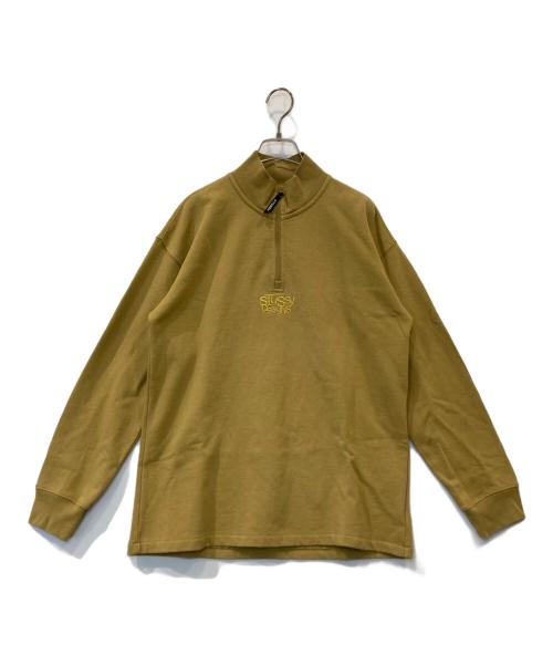 stussy（ステューシー）stussy (ステューシー) ハーフジップスウェット ブラウン サイズ:Sの古着・服飾アイテム