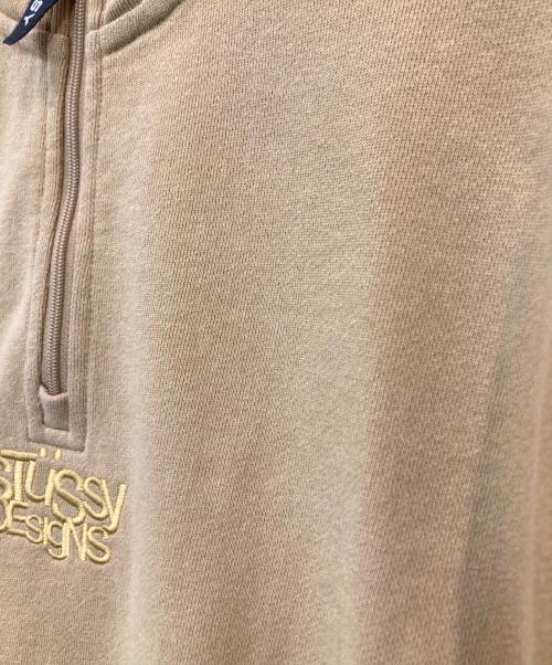 stussy（ステューシー）stussy (ステューシー) ハーフジップスウェット ブラウン サイズ:Sの古着・服飾アイテム