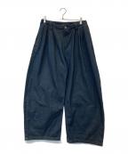 ZARA×SOSHIOTSUKIザラ×ソウシ オオツキ）の古着「ダーツ入りワイドレッグデニムパンツ　6840/312」｜ブラック