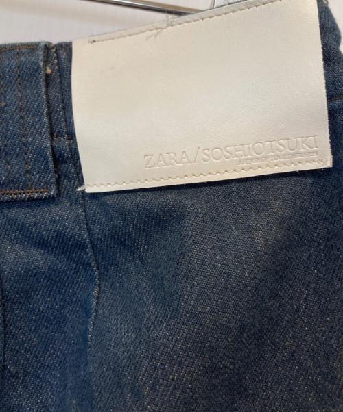 ZARA（ザラ）ZARA (ザラ) SOSHIOTSUKI (ソウシ オオツキ) ダーツ入りワイドレッグデニムパンツ　6840/312 ブラック サイズ:38の古着・服飾アイテム