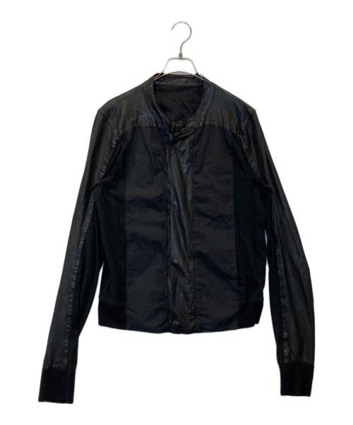 RICK OWENS（リックオウエンス）RICK OWENS (リックオウエンス) leather switching riders jacket（レザー製スイッチングライダースジャケット）　RU8790 ブラック サイズ:Mの古着・服飾アイテム