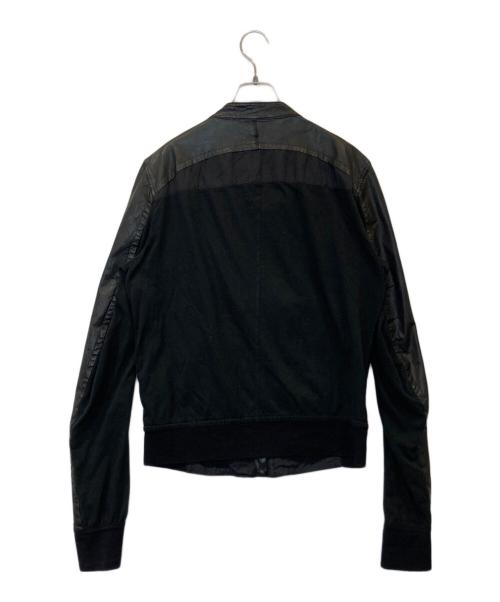 RICK OWENS（リックオウエンス）RICK OWENS (リックオウエンス) leather switching riders jacket（レザー製スイッチングライダースジャケット）　RU8790 ブラック サイズ:Mの古着・服飾アイテム