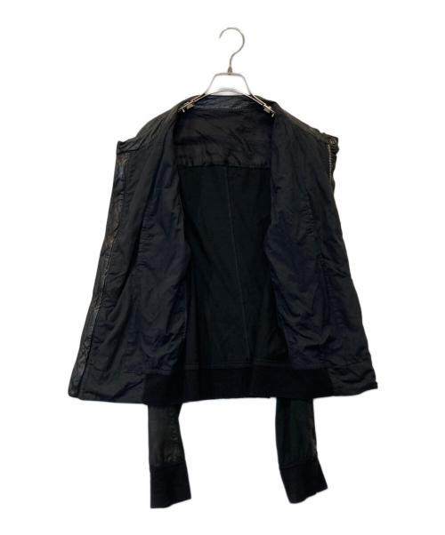 RICK OWENS（リックオウエンス）RICK OWENS (リックオウエンス) leather switching riders jacket（レザー製スイッチングライダースジャケット）　RU8790 ブラック サイズ:Mの古着・服飾アイテム
