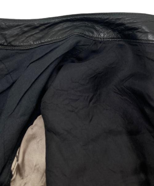 RICK OWENS（リックオウエンス）RICK OWENS (リックオウエンス) leather switching riders jacket（レザー製スイッチングライダースジャケット）　RU8790 ブラック サイズ:Mの古着・服飾アイテム