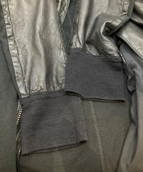 RICK OWENS（リックオウエンス）RICK OWENS (リックオウエンス) leather switching riders jacket（レザー製スイッチングライダースジャケット）　RU8790 ブラック サイズ:Mの古着・服飾アイテム