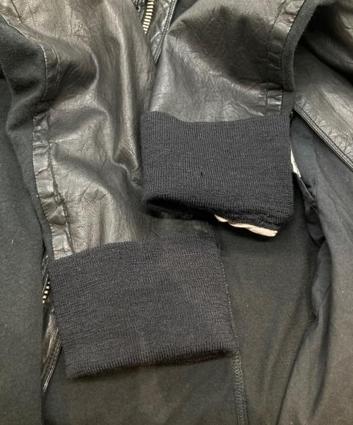 RICK OWENS（リックオウエンス）RICK OWENS (リックオウエンス) leather switching riders jacket（レザー製スイッチングライダースジャケット）　RU8790 ブラック サイズ:Mの古着・服飾アイテム