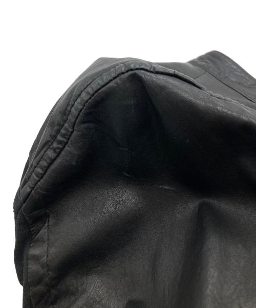 RICK OWENS（リックオウエンス）RICK OWENS (リックオウエンス) leather switching riders jacket（レザー製スイッチングライダースジャケット）　RU8790 ブラック サイズ:Mの古着・服飾アイテム
