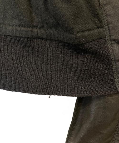 RICK OWENS（リックオウエンス）RICK OWENS (リックオウエンス) leather switching riders jacket（レザー製スイッチングライダースジャケット）　RU8790 ブラック サイズ:Mの古着・服飾アイテム