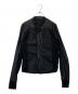 RICK OWENS（リックオウエンス）の古着「leather switching riders jacket（レザー製スイッチングライダースジャケット）　RU8790」｜ブラック