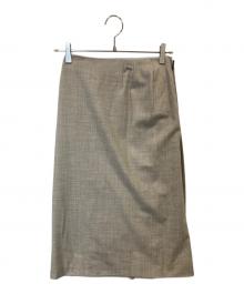 HERMES（エルメス）の古着「ウールスリットスカート」｜グレージュ