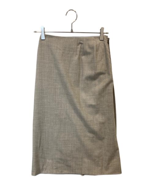 HERMES（エルメス）HERMES (エルメス) ウールスリットスカート グレージュ サイズ:34の古着・服飾アイテム