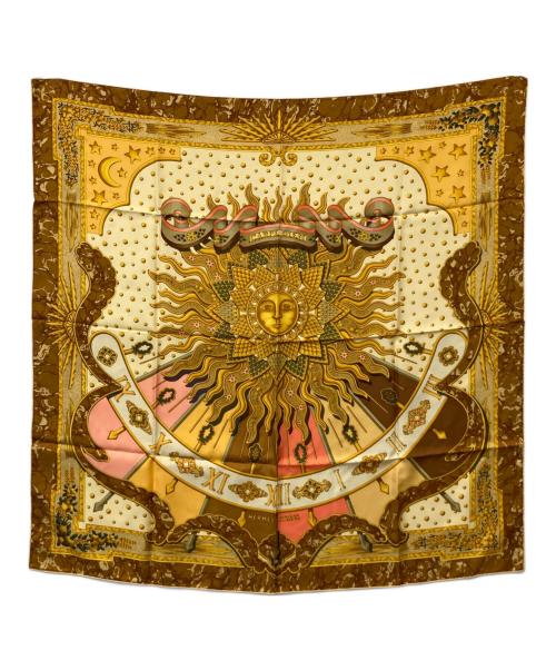 HERMES（エルメス）HERMES (エルメス) シルクスカーフ CARPE DIEM ブラウンの古着・服飾アイテム