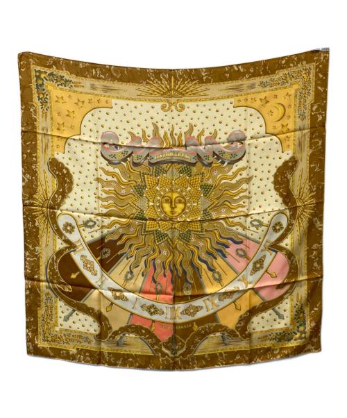 HERMES（エルメス）HERMES (エルメス) シルクスカーフ CARPE DIEM ブラウンの古着・服飾アイテム